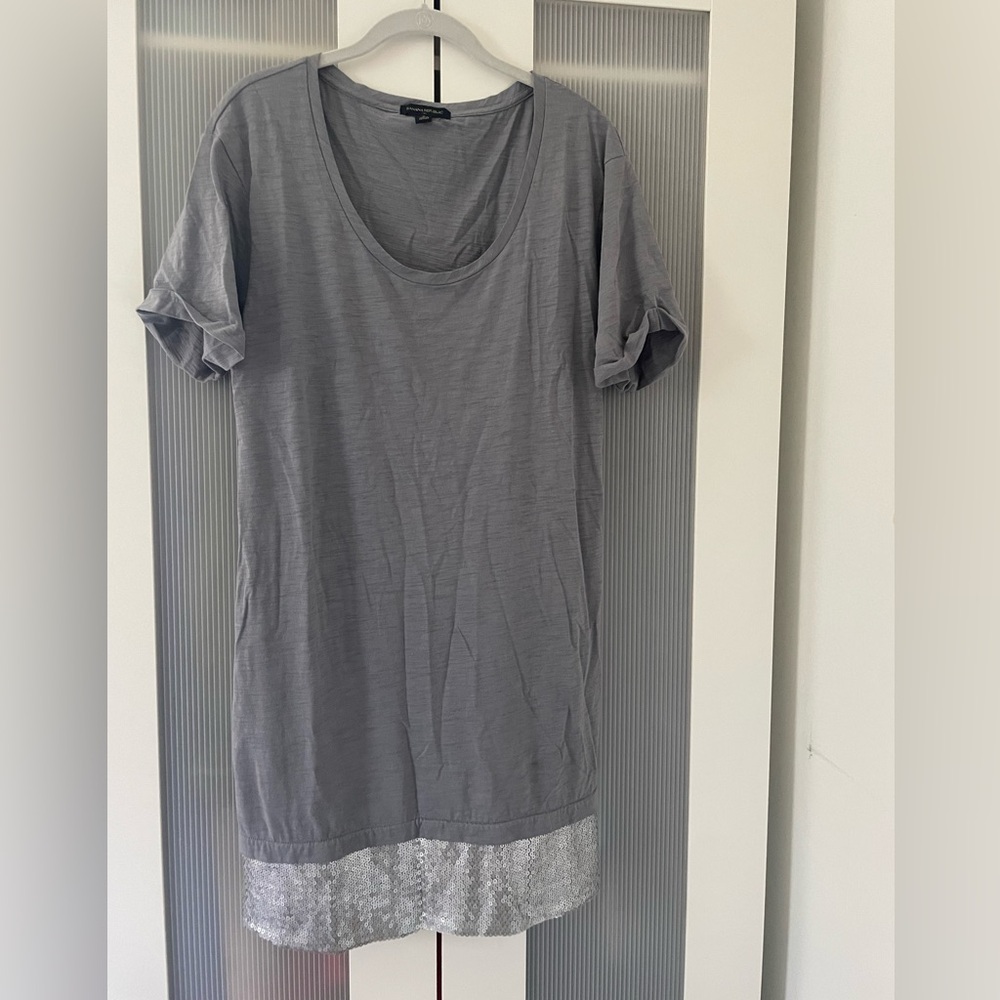 Banana Republic Gray T-Shirt Dress